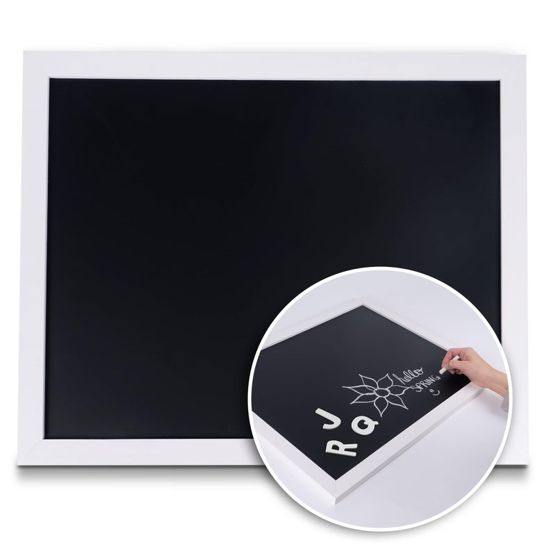 Loddie Doddie Magnetic Chalk Board - 18 x 22 in White Frame - Stain-Resistant Easy-Erase for Wall Chalkboard - Hang Photos & Notes on Magnetic Board - Interactive Kids Chalkboard for Creative Fun - Image 2
